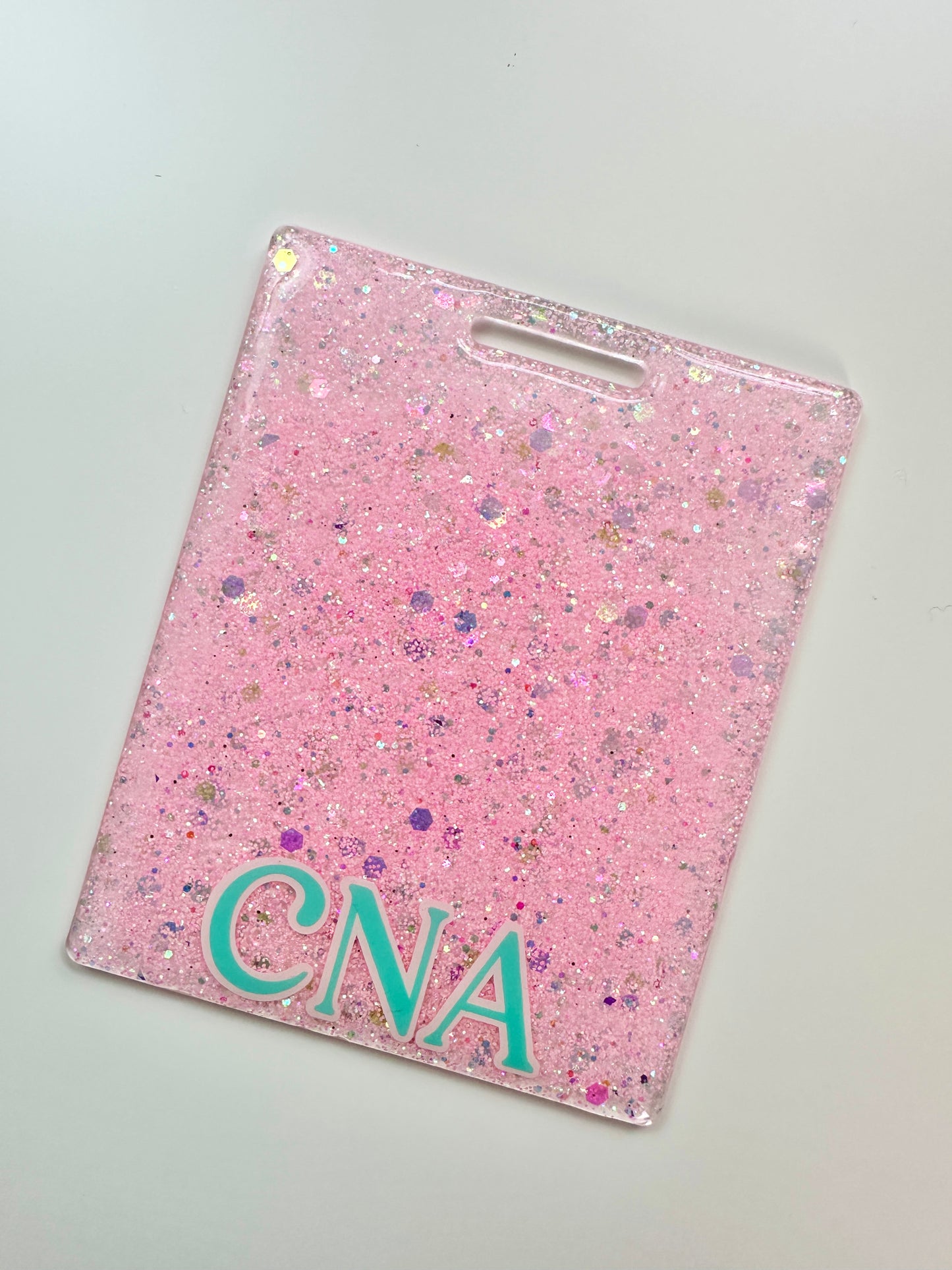 Pink and Teal Badge Backer